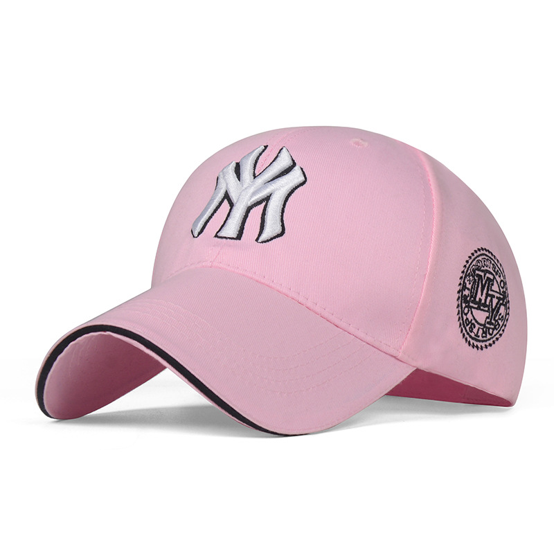Pink And White Embroiderypersonality MY Embroidery peaked cap ins Chaopai black male Baseball cap summer schoolgirl Versatile Sunscreen Sun hat