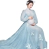 1881 phụ nữ mới mang thai chụp ảnh chủ đề studio cổ tích sợi váy váy bụng lớn ảnh gợi cảm mẫu quần áo - Áo thai sản váy bầu suông đẹp Áo thai sản