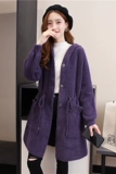 Демисезонное двусторонное шерстяное пальто, толстовка с капюшоном, свитер, куртка, коллекция 2023, в корейском стиле, увеличенная толщина