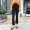 Mùa xuân nữ Hàn Quốc phiên bản của Hồng Kông hương vị chic gió retro irregular micro-la quần đa năng cao eo là mỏng chín điểm jeans triều chân váy bò