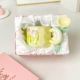 Маленькая свежая тюльпан-желтая+желтая ложка тюльпана (розовая подарочная коробка)