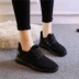 Giày nữ màu đen tinh khiết thấp để giúp tất cả giày công sở màu đen Giày da lộn phiên bản Hàn Quốc của một đôi giày đế bằng phẳng giày sneaker nữ trắng Plimsolls