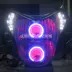 Qian Jianglong Benali Huanglong 600 sửa đổi Q5 đôi ống kính ánh sáng xe máy đèn xenon mắt thiên thần lắp ráp đèn pha đèn xe wave Đèn HID xe máy