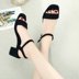 2018 phụ nữ mùa hè mới dép thời trang Hàn Quốc đơn giản và linh hoạt từ khóa dày với ngón chân mở cao gót triều mùa hè Sandal