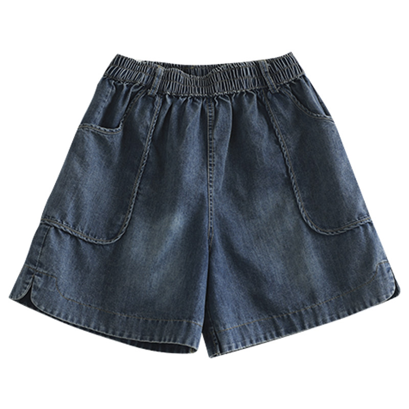 Summer thin jeans, loose women's shorts, casual pants, fashionable straight-leg capri pants, high-waisted mid-length pants, hot pants Item Picture