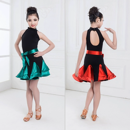 Детская латиноамериканская танцевальная юбка Детская практика тренировочная практика.