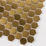 Золотая шестиугольная металлическая мозаика из нержавеющей стали