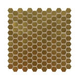 Золотая шестиугольная металлическая мозаика из нержавеющей стали