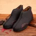 Giày vải Bắc Kinh cũ Giày cotton nam retro mùa đông trung niên cộng với nhung ấm cao giúp giày cotton nam truyền thống top giày sneaker nam Giay cao