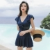 Áo tắm nữ Xiêm che bụng đã mỏng bảo thủ béo mập XL XL 2019 kiểu váy mới Pingjiao suối nước nóng Hàn Quốc - Bộ đồ bơi One Piece bộ đồ bơi nữ liền thân	 Bộ đồ bơi One Piece