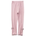 Quần legging nữ mùa xuân và hè mỏng cotton co giãn trẻ em quần crop công chúa ngọt ngào quần dài - Quần Quần