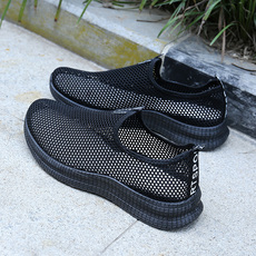 Энергичный обувь 夏季一脚蹬透气网鞋健步鞋舒适男爸爸鞋防滑软底老北京休闲运动鞋