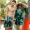 Bộ đồ bơi retro cho nữ Bộ bikini 3 mảnh Bộ đồ bảo hộ Trump Trump tay áo mỏng lệch vai đồ đi biển cho cặp đôi