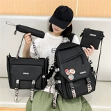 Ранец, брендовая вместительная и большая сумка через плечо, модный универсальный трендовый рюкзак, подходит для студента, для средней школы