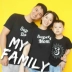 Cao cấp cha mẹ-con mặc áo phông một gia đình gồm ba bức ảnh gia đình tự làm áo thun đen mẫu thủy triều mẹ và bé romper hè - Trang phục dành cho cha mẹ và con Trang phục dành cho cha mẹ và con