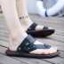 2018 mùa hè mới mềm da mềm dưới flip flops kéo kích thước lớn người đàn ông giản dị của dép bãi biển không trơn trượt dép và dép đi trong nhà dép sandal nam Sandal