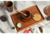 Tấm gỗ hình chữ nhật trà bằng gỗ khay Nhật Bản tea cup tray kích thước khay khách sạn tráng miệng đĩa trái cây