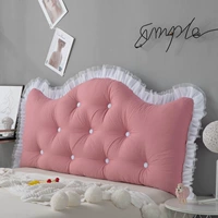 Чисто -розовая корона кровати постелий подушка кровати с подушкой с подушкой большой задний мягкий мягкий содержит подушка для подушки, разборка и стирание в корейском стиле