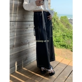 Сон на 11 нишевой личности Большой карман большой карманная линия дизайн средняя длинная модель тонкая и дикая повседневная юбка