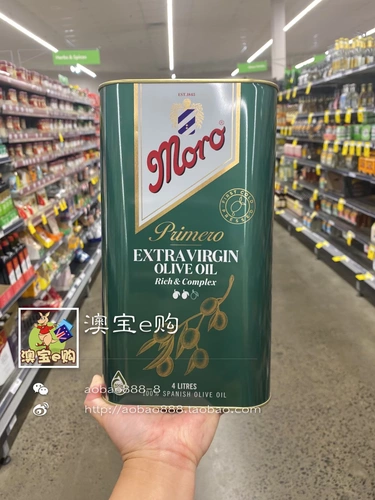 Австралийская прямая почтовая почта Moro Extra Virgin Olive Oil Extra Virgin Испанское оливковое масло 4L 4L