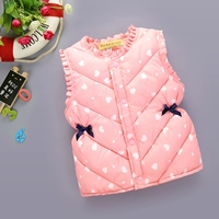 Quần áo thu đông cho bé gái mới xuống áo vest cotton xuống áo vest cotton ấm vest lót phiên bản Hàn Quốc tự tu quần áo trẻ con