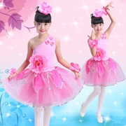 Trang phục trẻ em cánh hoa váy pettiskirt màu hồng công chúa váy trang phục đào hoa nở - Trang phục