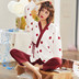 Mùa thu và mùa đông Bộ đồ ngủ kimono Nhật Bản chất béo MM cotton phục vụ nhà phù hợp 200 kg cộng với phân bón tăng lớp không khí chần bộ đồ the thao nữ hàng hiệu Bộ Pajama