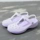 Màu trắng y tá lỗ giày nữ mùa hè dày đáy dép phụ nữ mang thai dép nữ chống trượt đi biển giày dép đi làm mềm bệnh viện nhóm mua