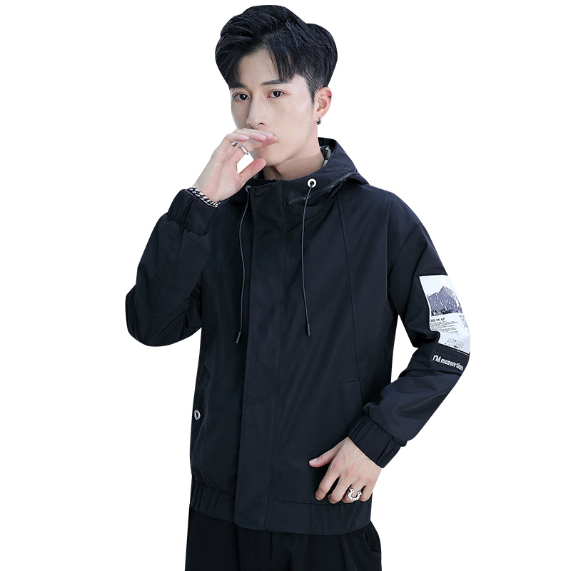 男士外套2019春季新款韩版潮流百搭工装连帽夹克秋冬款ins上衣服限100000张券