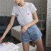 Mùa hè mới hoang dã cao eo là mỏng Một từ denim quần short phụ nữ thời trang nguyên hem quần sinh viên quần nóng quần chân rộng quần jean nữ ngắn Quần jean