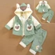 Quần áo thu đông cho bé trai đi chơi mùa thu, 0 đến 1 tuổi, bộ đồ ba mảnh vải cotton dày dặn mùa đông cho bé phương Tây