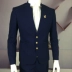 Mới ngắn kích thước nhỏ cổ áo phù hợp với quần tây phù hợp với nam nhà tạo mẫu tóc phiên bản Hàn Quốc của bộ đồ mỏng hai mảnh áo vest nam cao cấp Suit phù hợp