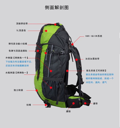 Уличный вместительный и большой рюкзак, сумка для путешествий, снаряжение для путешествий подходит для пеших прогулок, дождевик, надевается на плечо