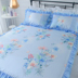 Châu âu-phong cách cao cấp băng lụa mat ba mảnh bộ giường lụa váy điều hòa không khí mat có thể giặt gấp đôi trải giường mùa hè Váy Petti