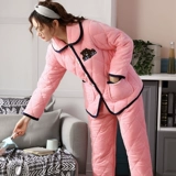 Демисезонная пижама, коралловая бархатная стеганая зимняя куртка, удерживающий тепло комплект, увеличенная толщина
