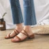 Hai đôi dép mang dép nữ mùa hè 2018 mới của Hàn Quốc phiên bản của một ban nhạc mỏng với ngón chân trong dày với phụ nữ dép