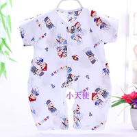 Хлопковый комбинезон с короткими рукавами и двумя собачками