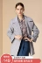 [Giải phóng mặt bằng] Quần áo mùa đông màu tím phần dài mới Phiên bản Hàn Quốc của cổ áo phù hợp với nút áo len rộng rãi quần áo của phụ nữ - Áo Hàn Quốc Áo Hàn Quốc