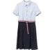 [Giá mới 149 nhân dân tệ] Shangdu Biala 2018 mùa hè mới phong cách sọc đầm ngắn tay Một chiếc váy áo từ