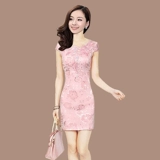 Летнее короткое ципао, модная мини-юбка, ретро платье, коллекция 2021, яркий броский стиль, большой размер