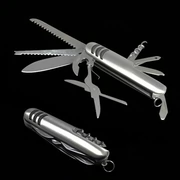 Ngoài trời đa chức năng Quân đội Thụy Sĩ đích thực Hồng Kông phiên bản dao gấp dao cắt thép không gỉ mini 11 dao tự vệ mở - Công cụ Knift / công cụ đa mục đích
