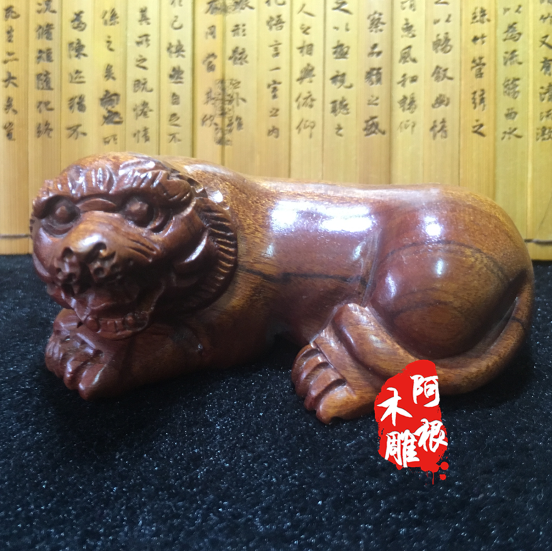 首飾盒 小紅木禮品 非洲花梨木 開毛招財狗 20cm/30cm 家用送禮擺件精品