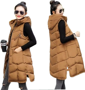Áo vest nữ mùa thu đông 2018 mới cộng với áo phao dài Hàn Quốc phiên bản áo trùm đầu cotton xuống rộng