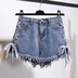 2018 Hàn Quốc phiên bản mới kích thước lớn chất béo mm cạnh băng cao eo quần short denim nữ mùa hè lỏng mỏng rộng chân quần nóng quần sọt jean nữ Quần jean