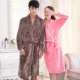 Áo choàng tắm nam mùa xuân và mùa thu đồ ngủ nữ cô dâu đôi áo choàng tắm dài mùa đông đồ ngủ Nhật Bản flannel phong cách Nhật Bản - Night Robe