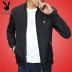 Playboy áo khoác nam Hàn Quốc phiên bản của xu hướng tự trồng đẹp trai 2018 mới thanh niên áo khoác mùa xuân và mùa thu của nam giới đích thực áo khoác hoodie nam Áo khoác