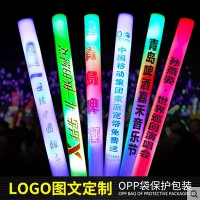 Разноцветная поролоновая мигающая световая палочка, вечернее платье, делается под заказ, с печатью вашего логотипа