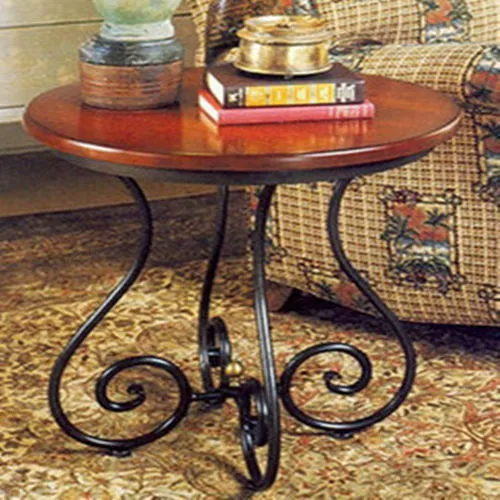 Кофейный журнальный столик из натурального дерева, телефон, диван, кованое железо