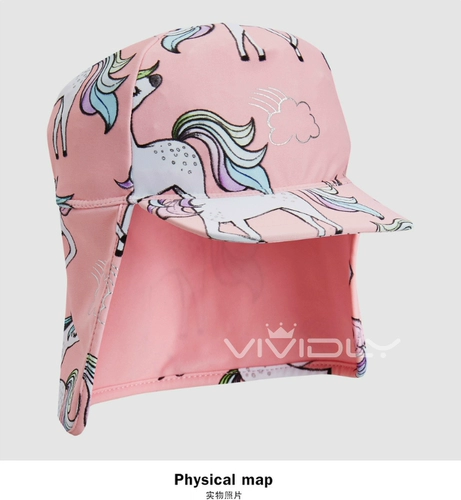 Детский солнцезащитный крем, летняя розовая солнцезащитная шляпа, пляжная плавательная шапочка для девочек, с защитой шеи