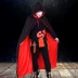 Màu đỏ và đen ma cà rồng áo choàng thuật sĩ áo choàng hóa trang trang phục Halloween trang phục dành cho người lớn chết áo choàng áo choàng